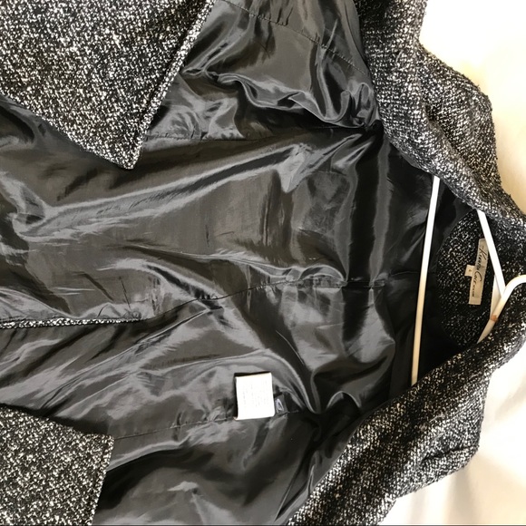 Tweed Ladies Coat Sz 4 Kenneth Cole Mid length Double Breasted Jacket Lined Wool - Picture 9 of 10